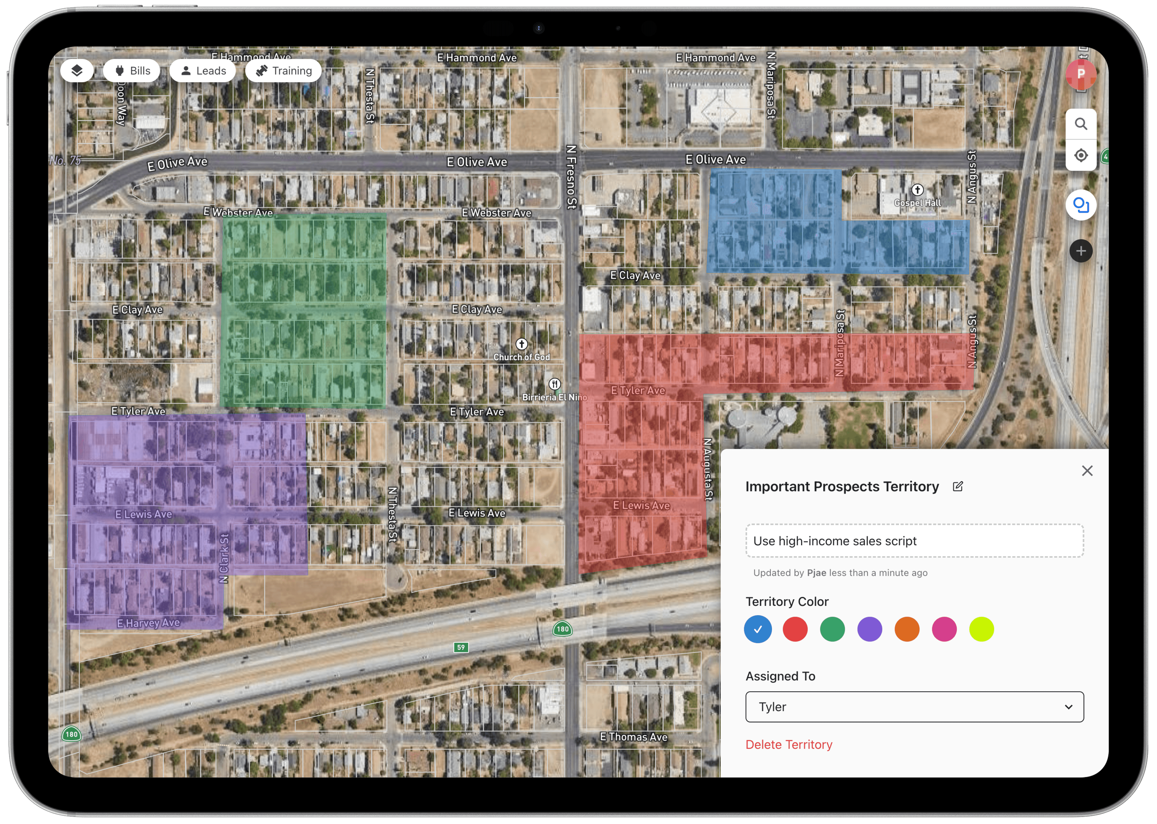 Custom territories, drawn for your team
